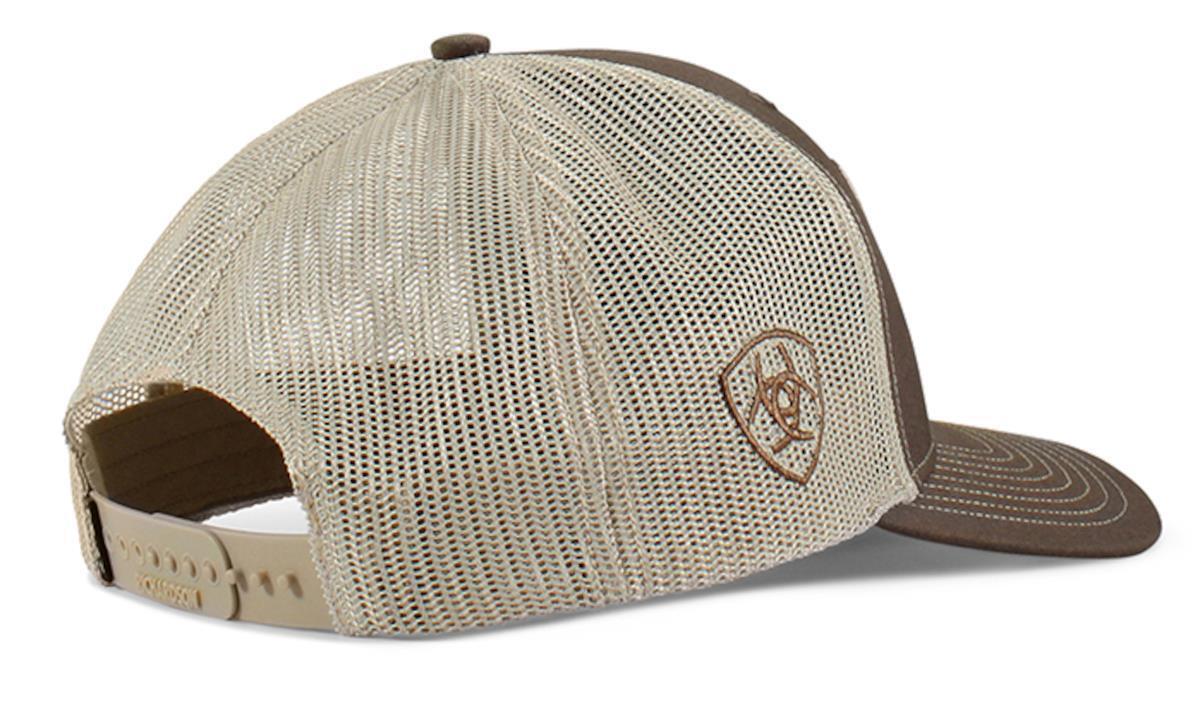 Ariat Mens USA Flag Serape Bull Brown Trucker Hat