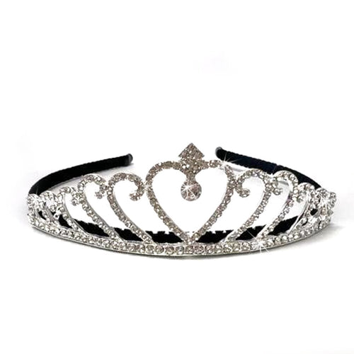 Jacqueline Kent Rhinestone Heart Tiara Hair Band