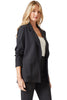 Dear Scarlett Womens 3/4 Ruched Sleeve Magic Blazer