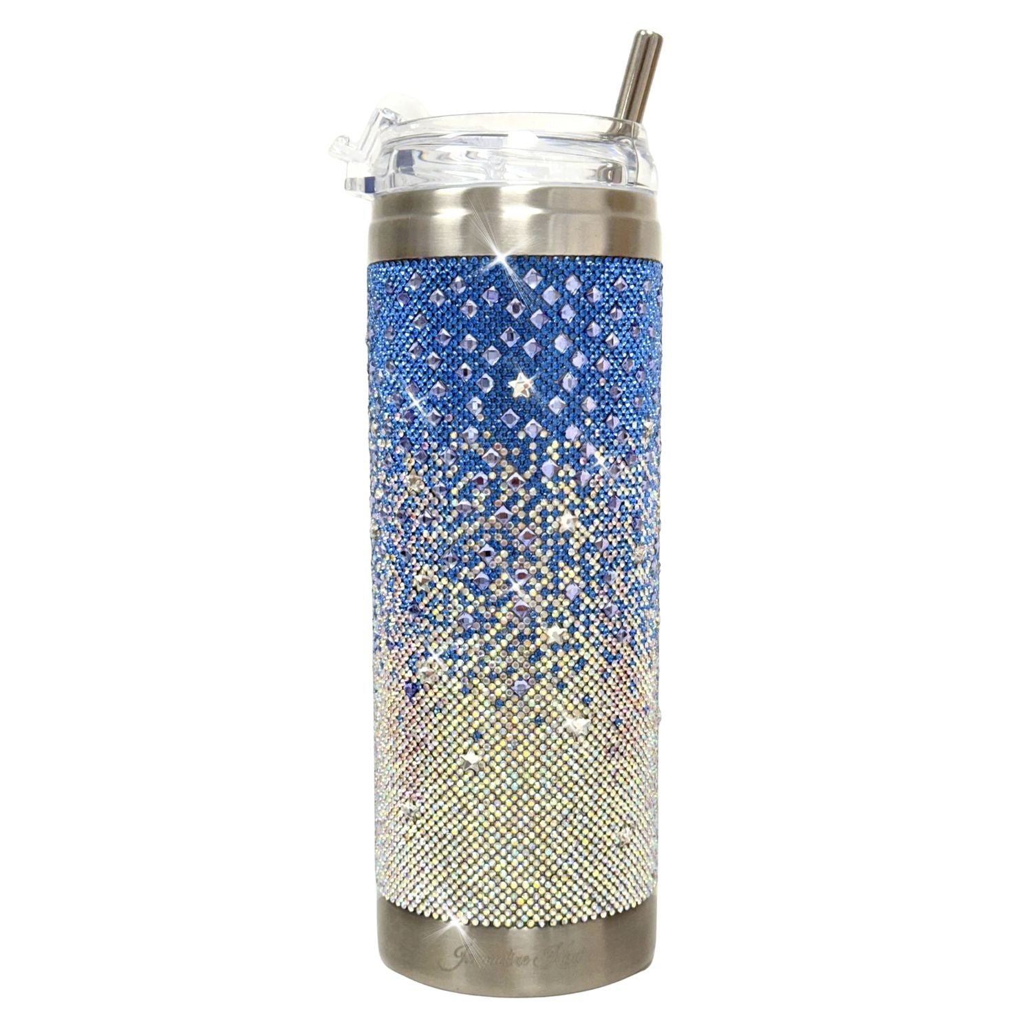 Jacqueline Kent Blue Frost Crystal Azure Ombre 20 oz Tumbler