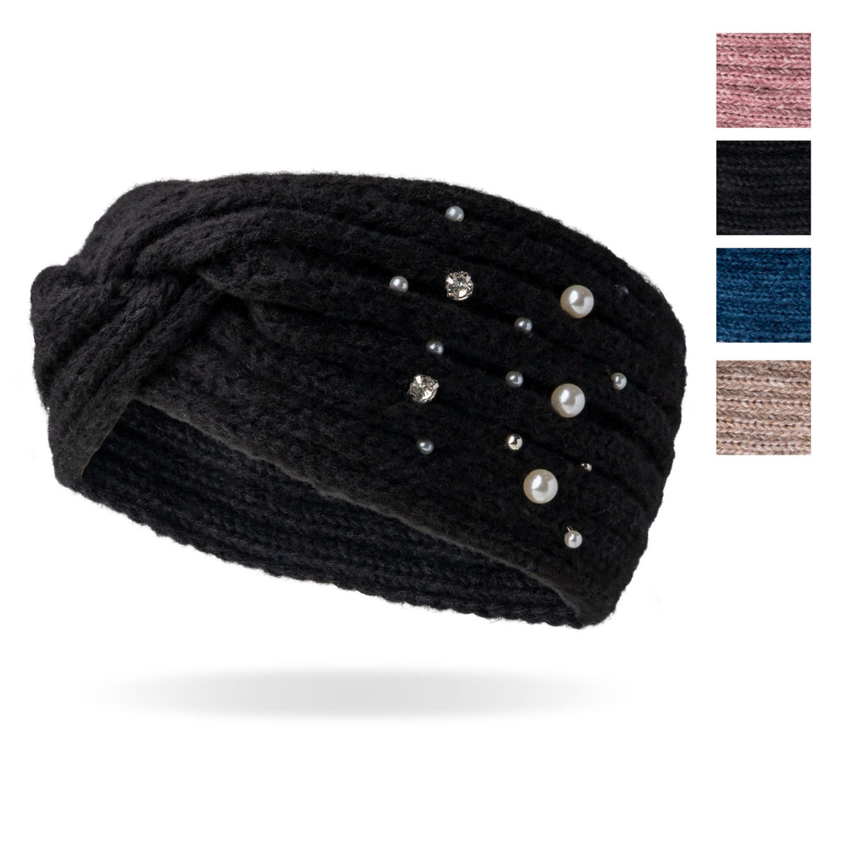 Britt's Knits Rhinestone and Pearl Starlight Headwarmer