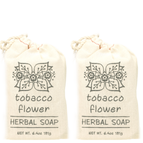 Greenwich Bay Trading Co. Herbal Soaps in a Sack, 6.4oz, Tobacco Flower, 2 Pack