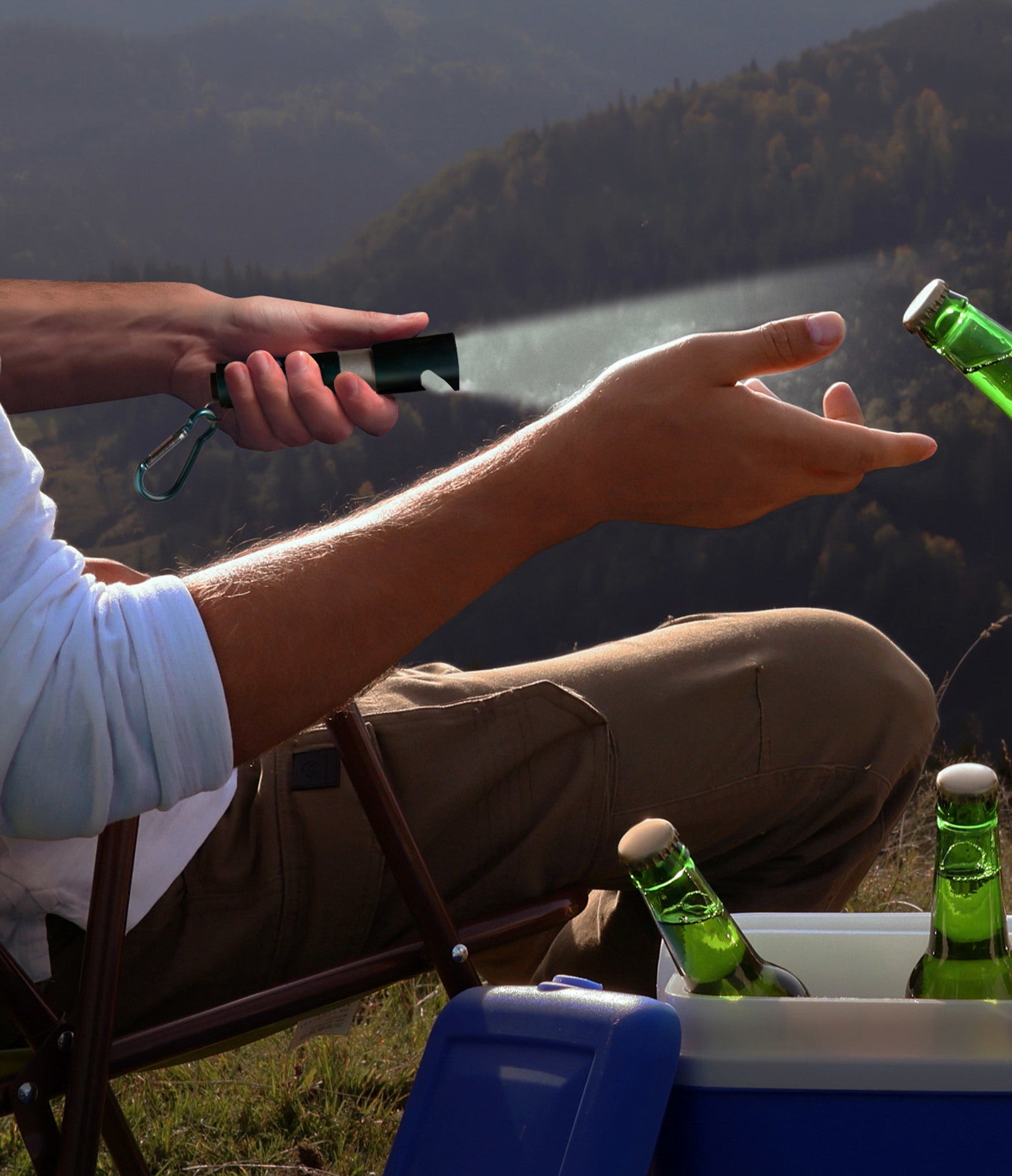 Bunk House Nightcap 2-in-1 Flashlight & Bottle Opener on a Carabiner