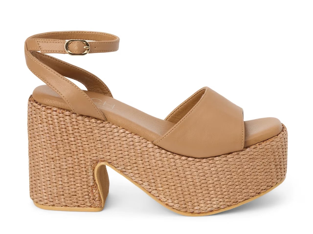 Beach by Matisse Womens Arden Woven Platform Heel Sandal - Cognac