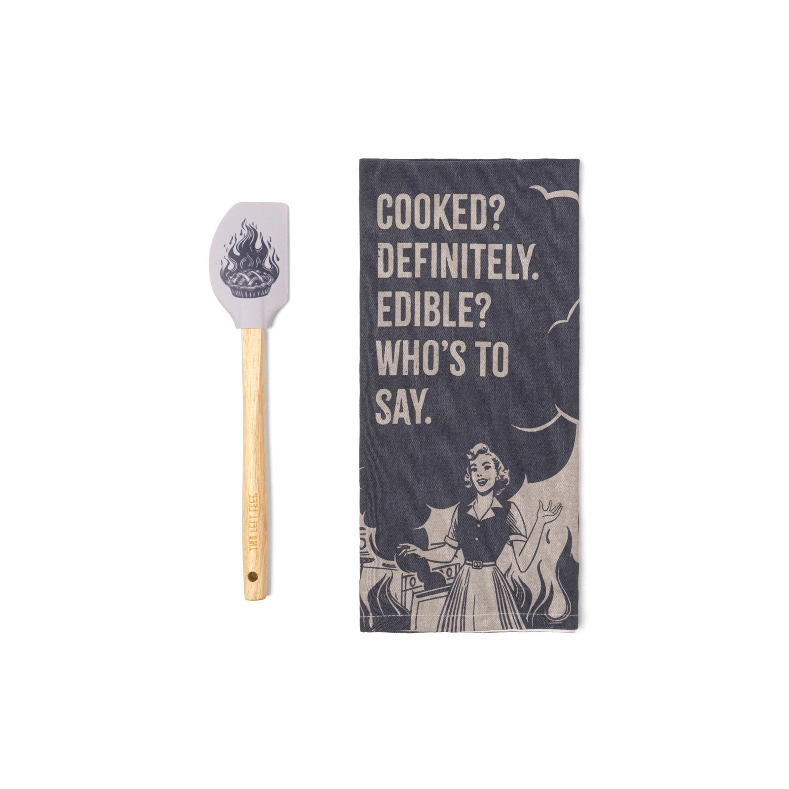 Two Left Feet The Reluctant Chef Tea Towel & Spatula Gift Set