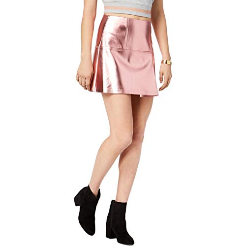 Guess Womens Metallic Layered Mini Skirt Pink 0