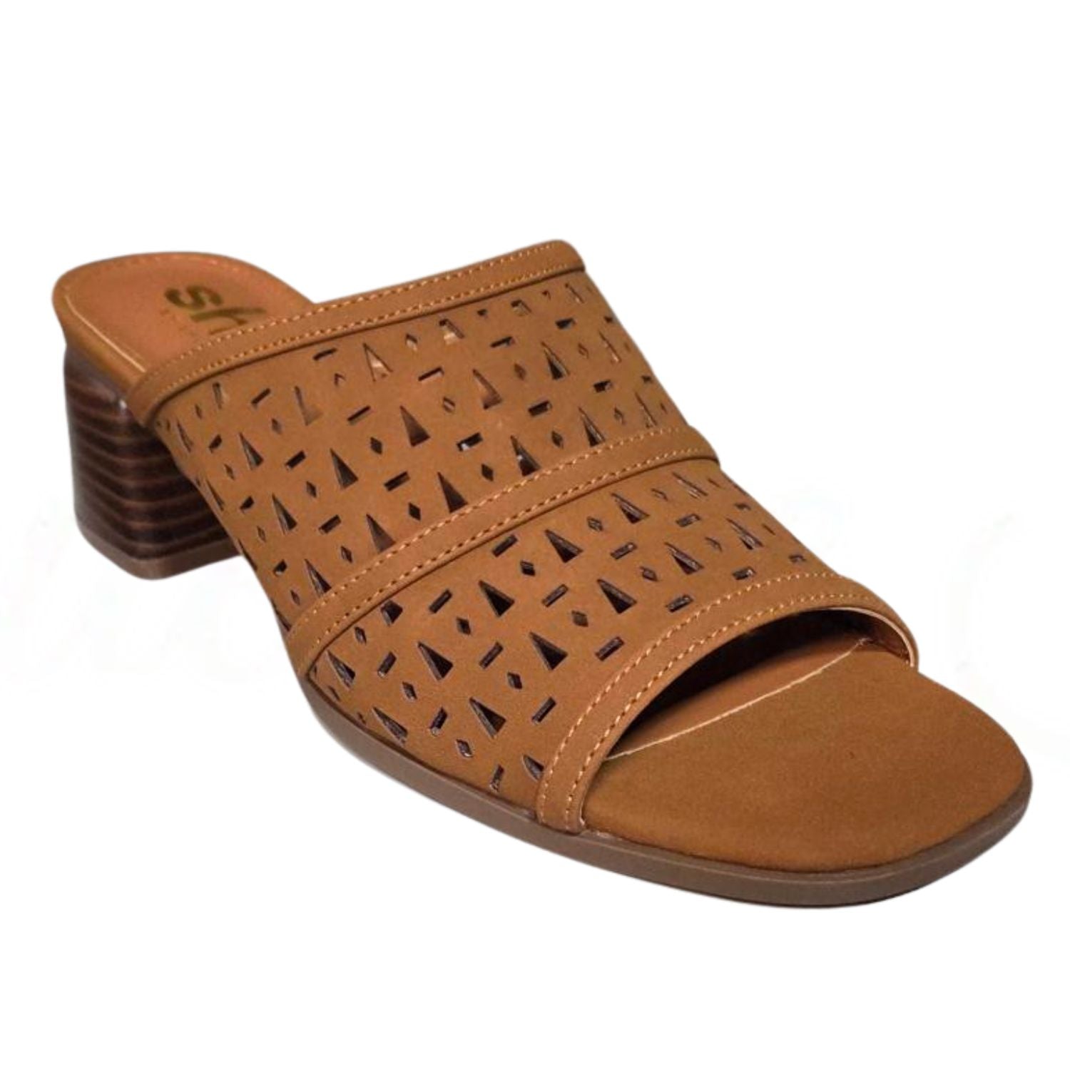 Shu Shop Womens Eliana Block Heel Open Toe Mule Sandal