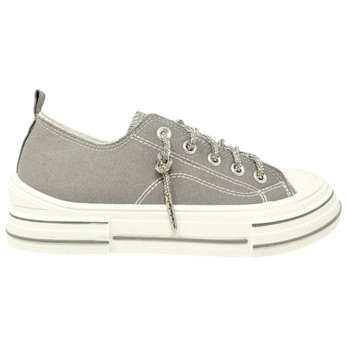 Very G Womens Aman Lace Up Canvas Sneaker