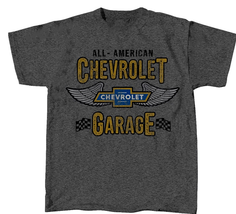 Joe Blow Mens All American Chevrolet Garage Wings Logo Short Sleeve Tee Shirt