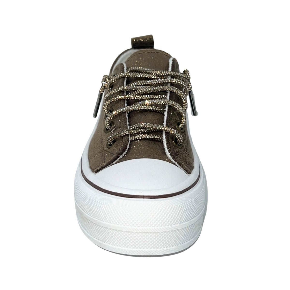 Very G Harmon Suede Sparkle Women's Platform Sneaker, Chocolate