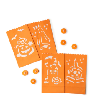 Flickering Frights Halloween Luminary Lantern Pathway Bags with Tea Lights