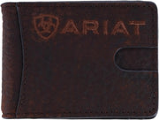 Ariat Mens Bull Hide Leather Money Clip Bifold