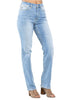 Judy Blue Womens Thermal Denim High Waist Straight Fit Jeans