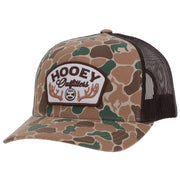 Hooey Mens "Outfitters" Curved Bill Snapback Hat- Camo/Brown with Patch