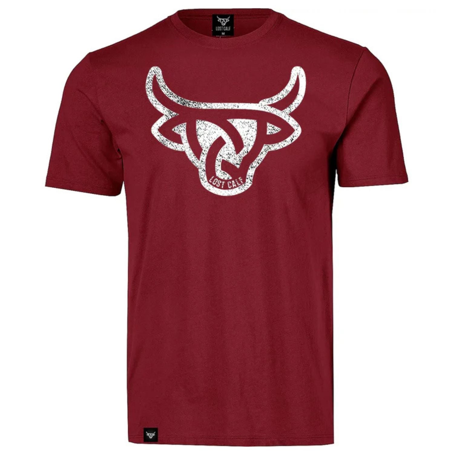 Lost Calf Unisex Angus Short Sleeve Tee Shirt, Cardinal