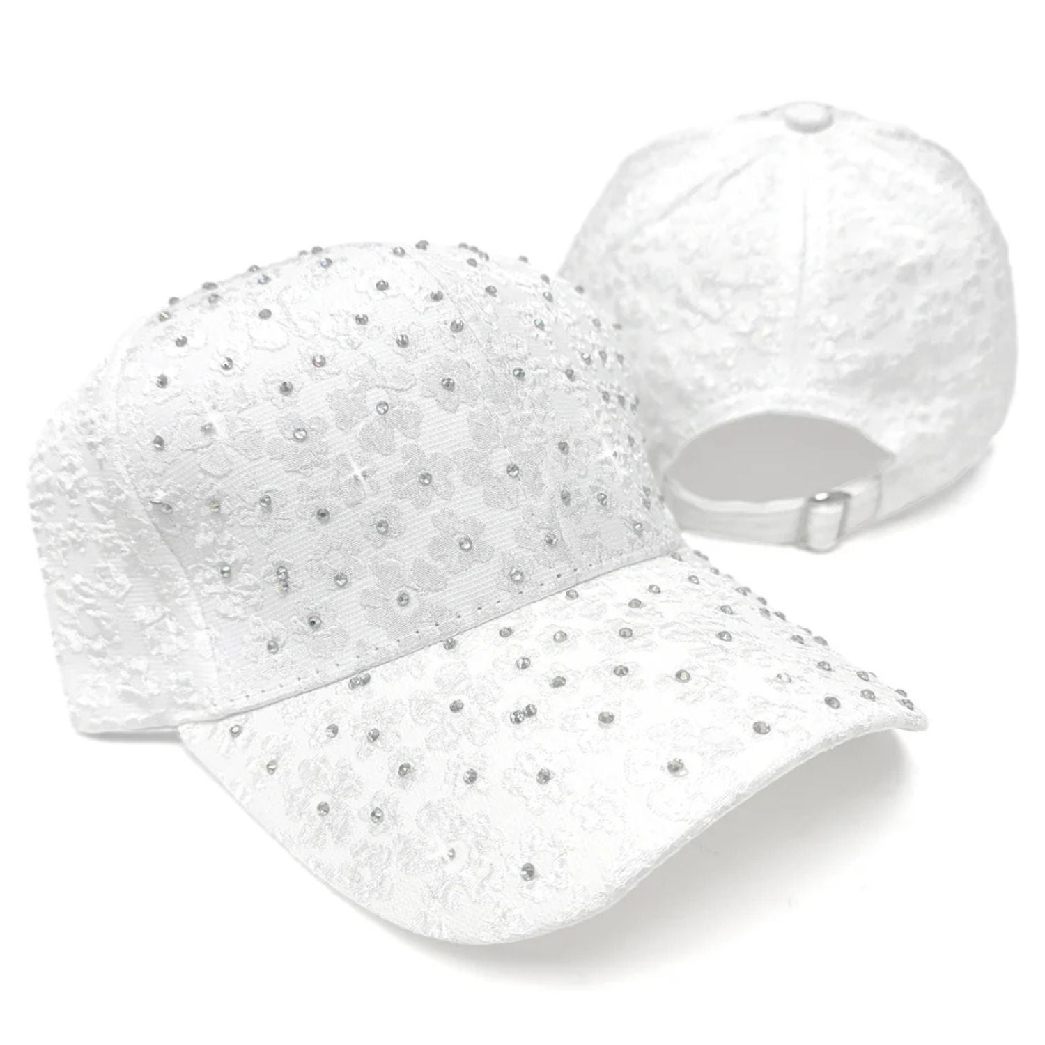 Jacqueline Kent Womens Adjustable Strap Ballcap Hat, White