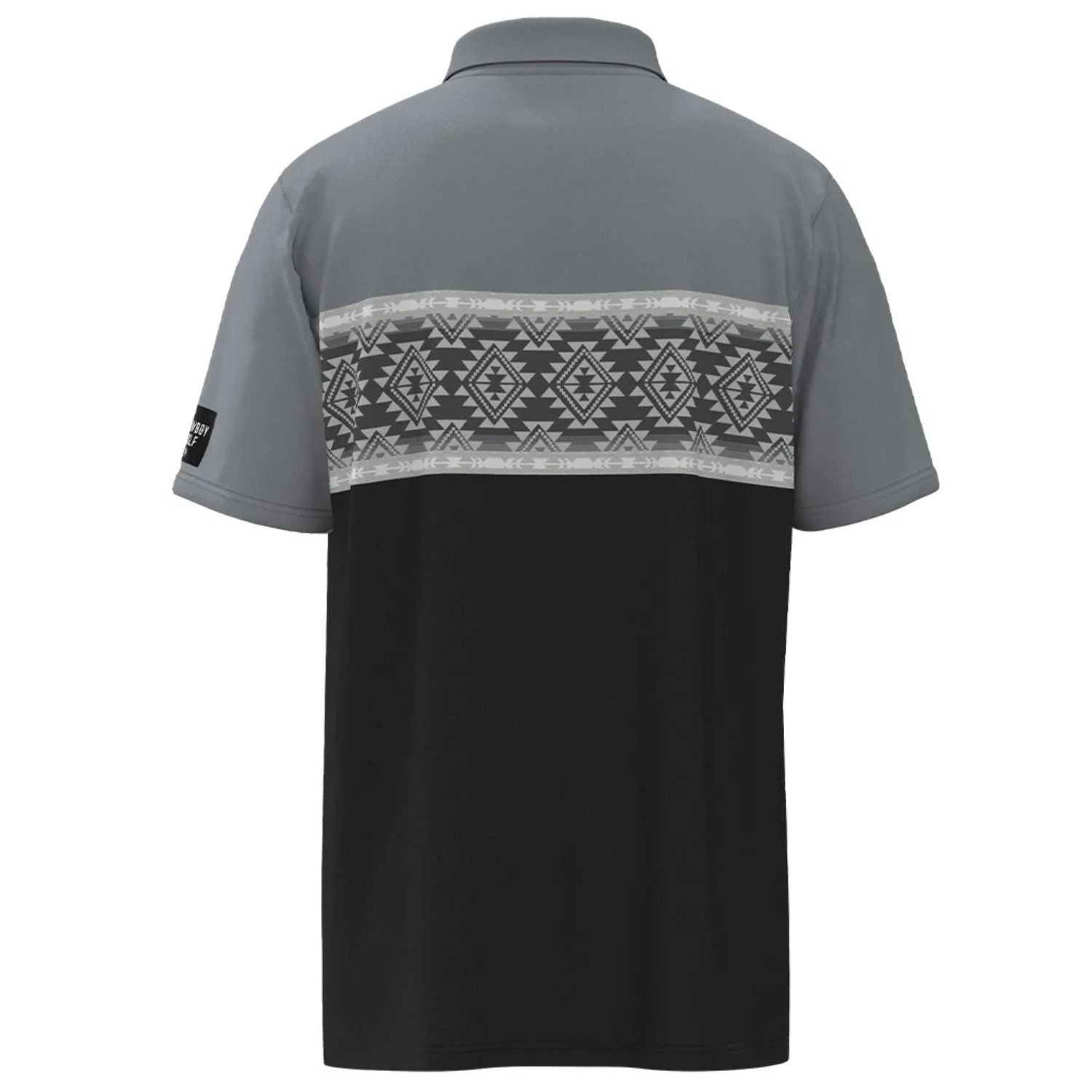 Hooey Mens Hot Shot Grey and Black Aztec Short Sleeve Polo Shirt