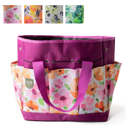 Seed & Sprout Gardening Tote Bag, XL Design, 8 Pockets