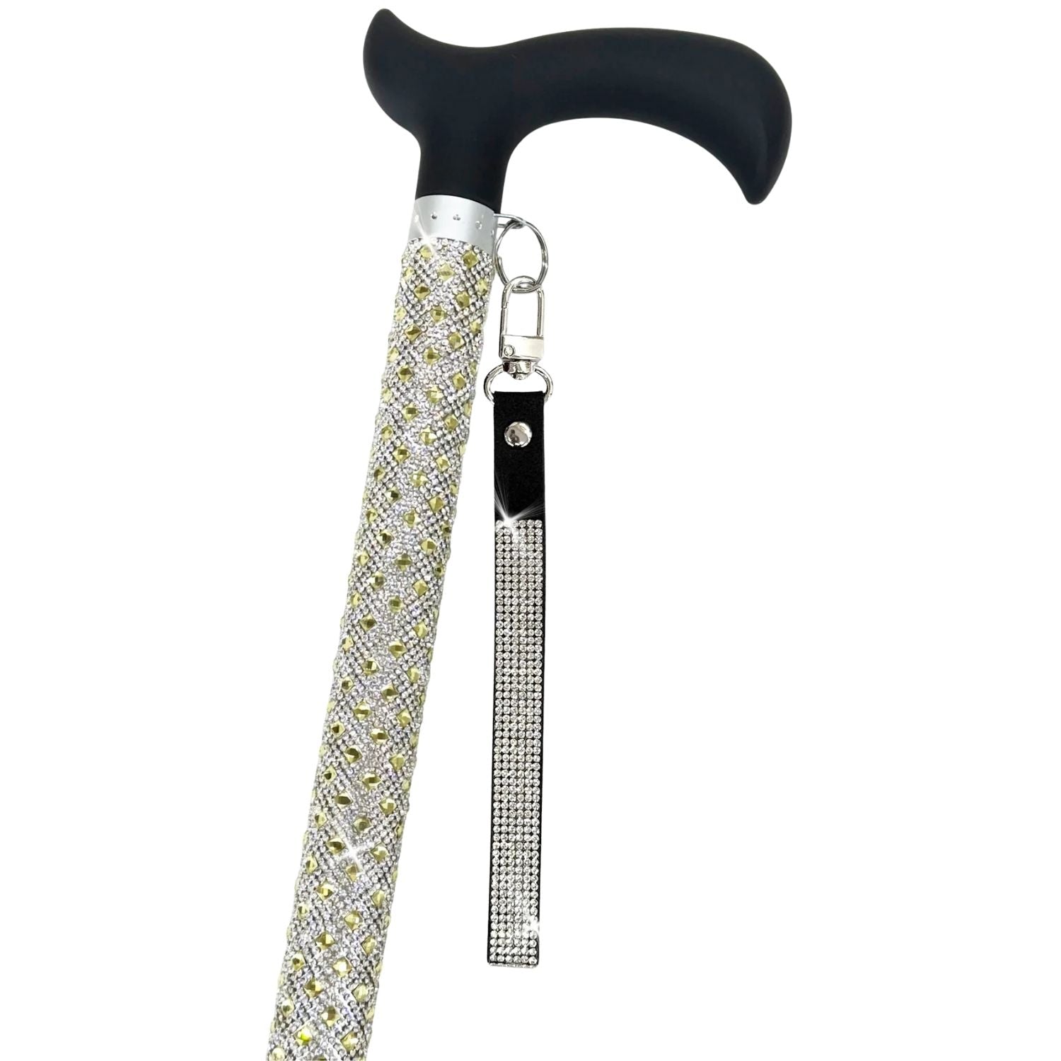Jacqueline Kent Royal Ice Adjustable Crystal Rhinestone Cane, Canary Yellow