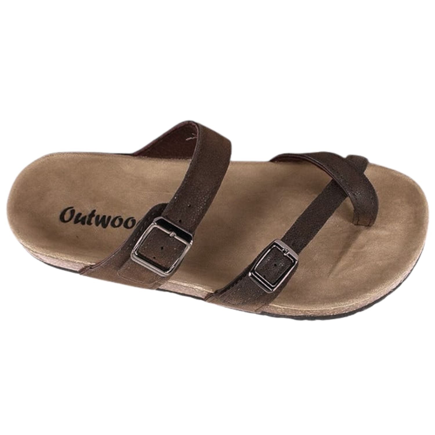 Outwoods Womens Bork-30 Vegan Leather Slip On Toe Loop Sandals