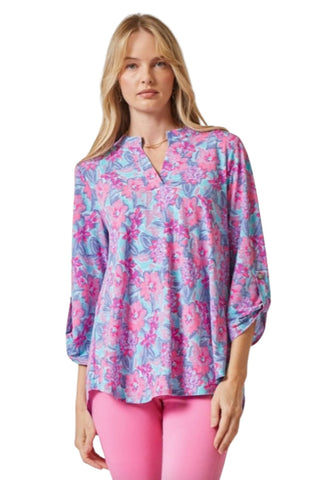 Dear Scarlett Womens Lizzy Relaxed Flowy High Low Blouse