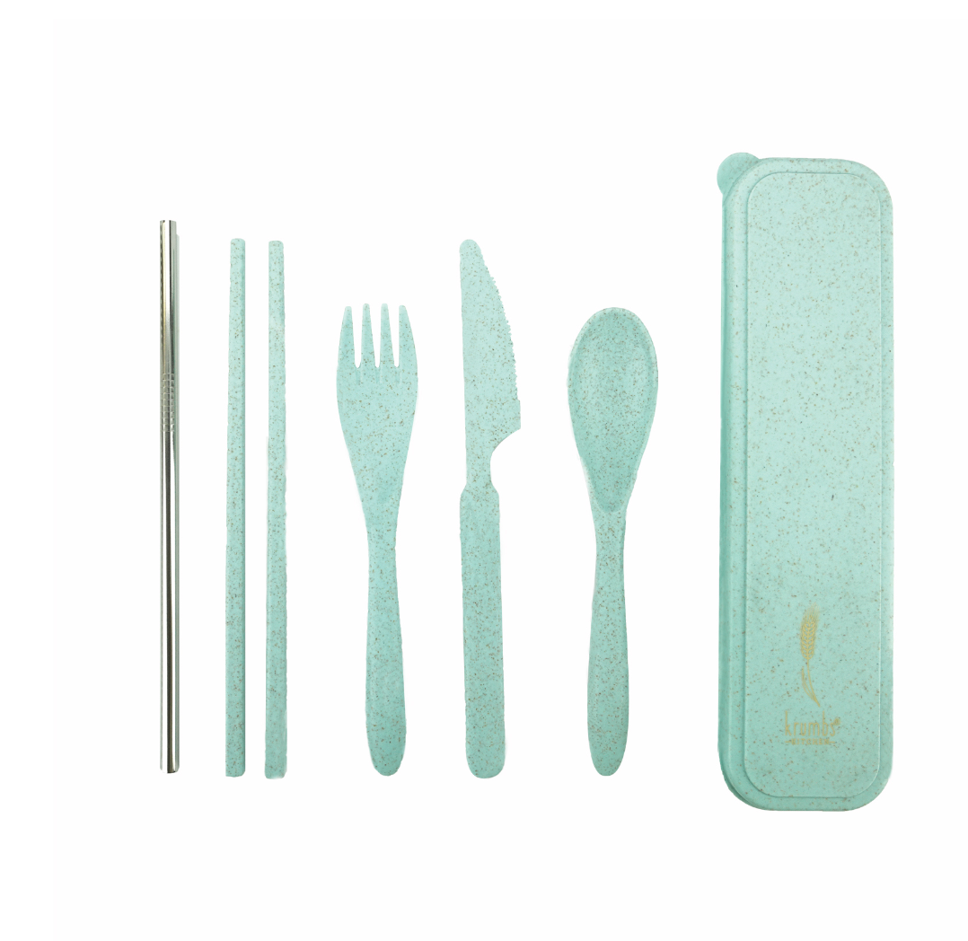 Krumbs Kitchen Against The Grain On-The-Go Wheat Straw Utensil Set