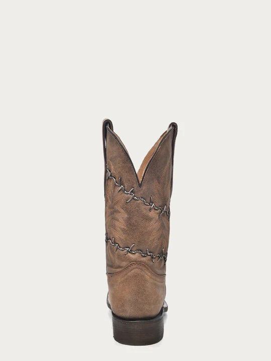 Corral Boots Mens Barbed Wire Brown Square Toe Cowboy Boots