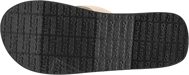 Corkys Womens Summer Plans Flip Flop Sandals, Gold Washed Metallic