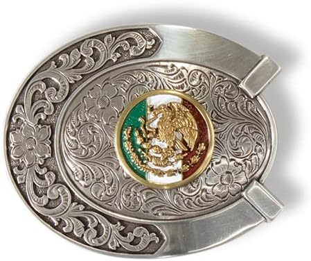 Ariat Mens Rectangle Filagree Shield Belt Buckle (Silver)