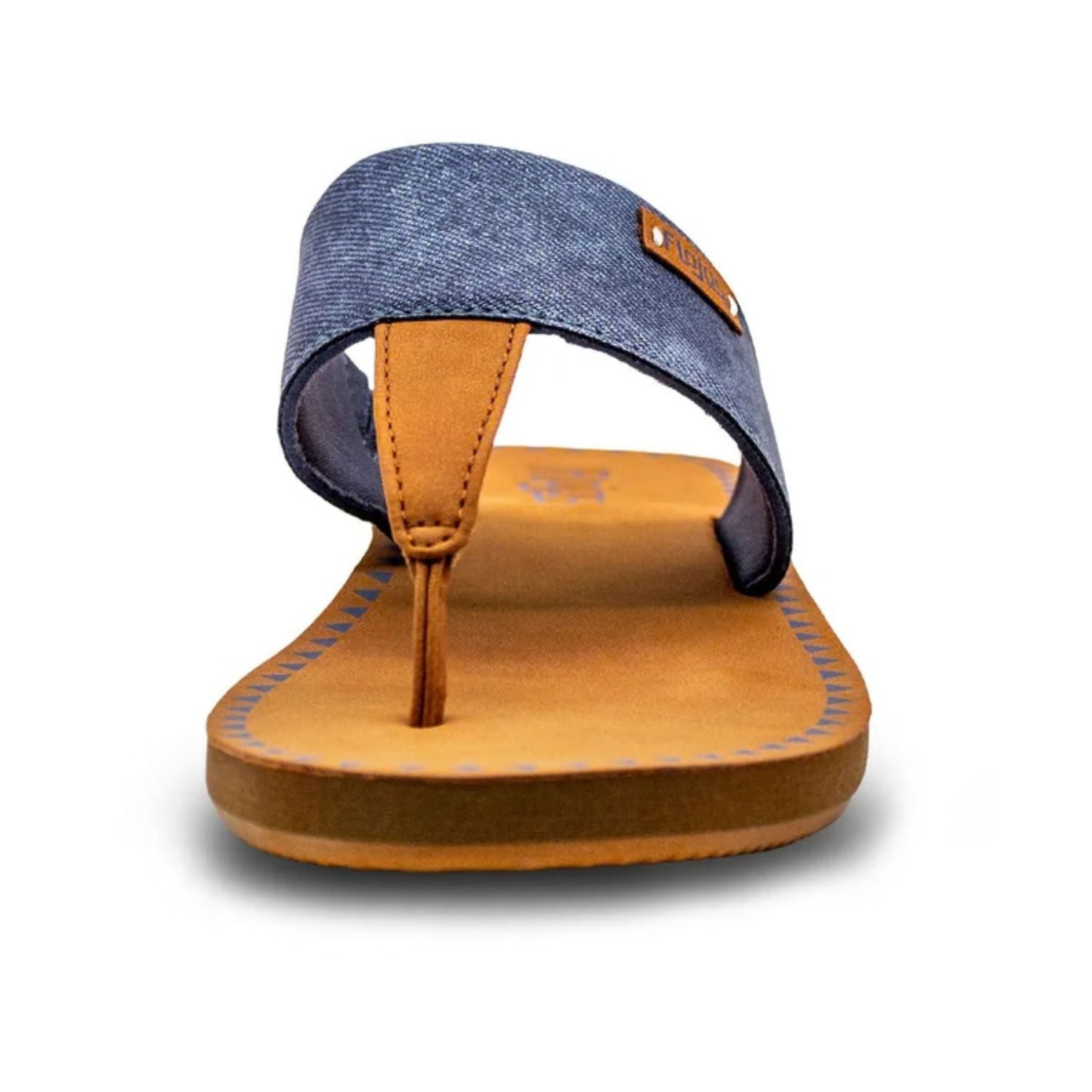 Flojos Womens Grace Slip On Arch Support Hooded Thong Sandal, Denim Metallic