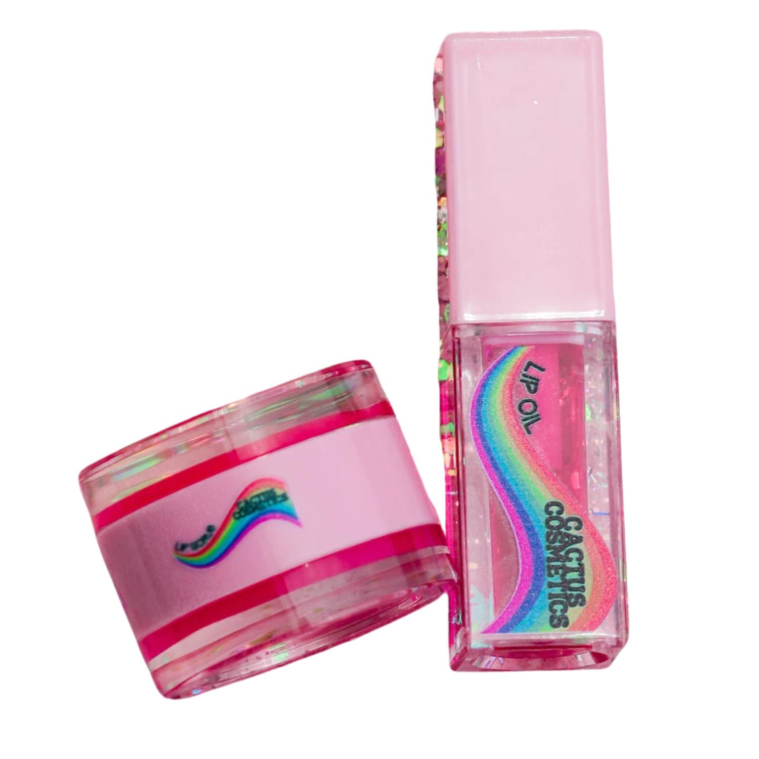 Cactus Cosmetics Retro Lip Oil + Scrub 3-in-1 Lip Care Set