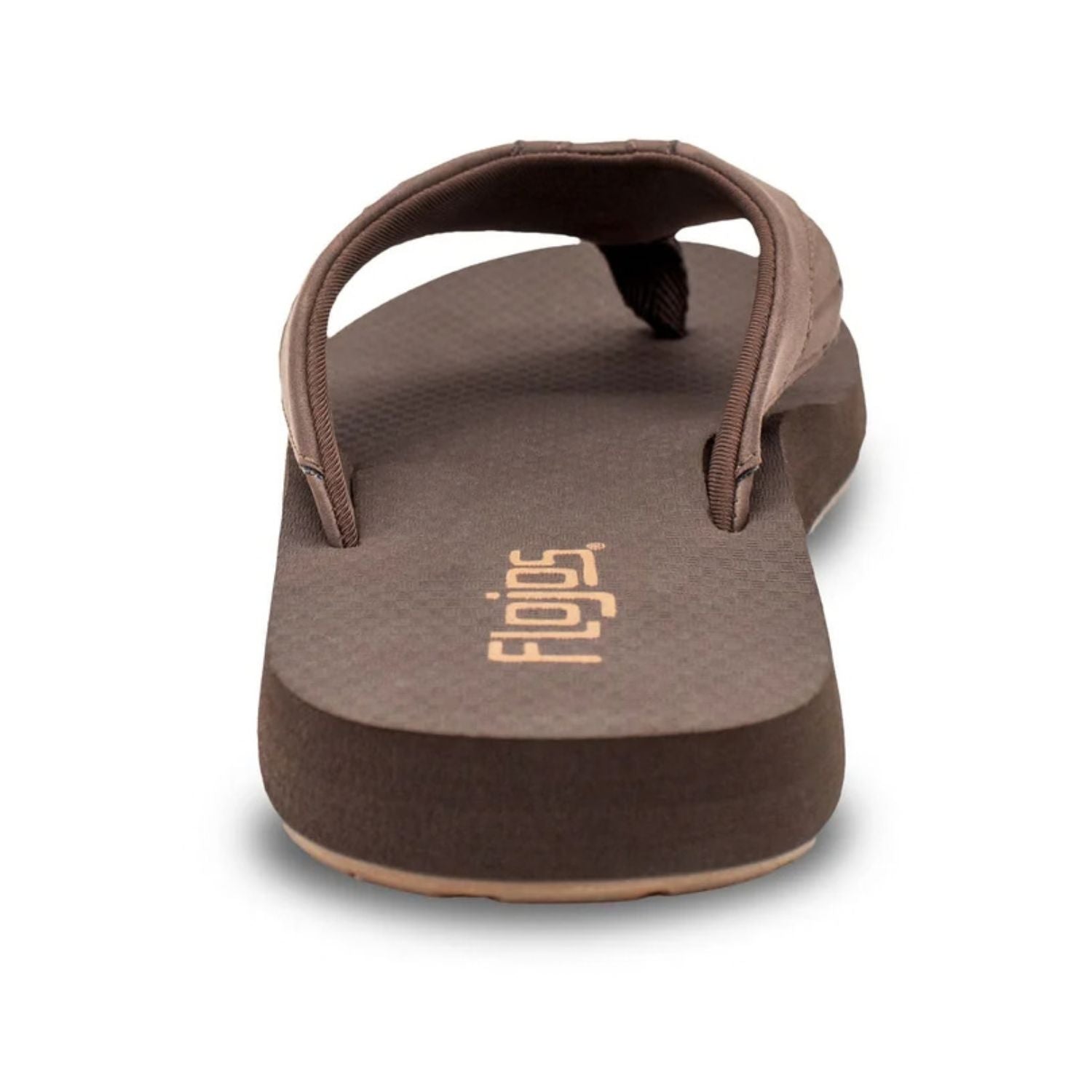 Flojos Mens Ancho Wide Fit Debossed Strap Slip On Flip Flop Sandals, Brown/Gum