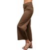 Easel Womens High Waist, Button Front Wide Leg Crop, Stretch, Bell Bottom Pant