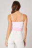 Sugar Lips Barbie Pink and White Checkered Gingham Knit Tank Top