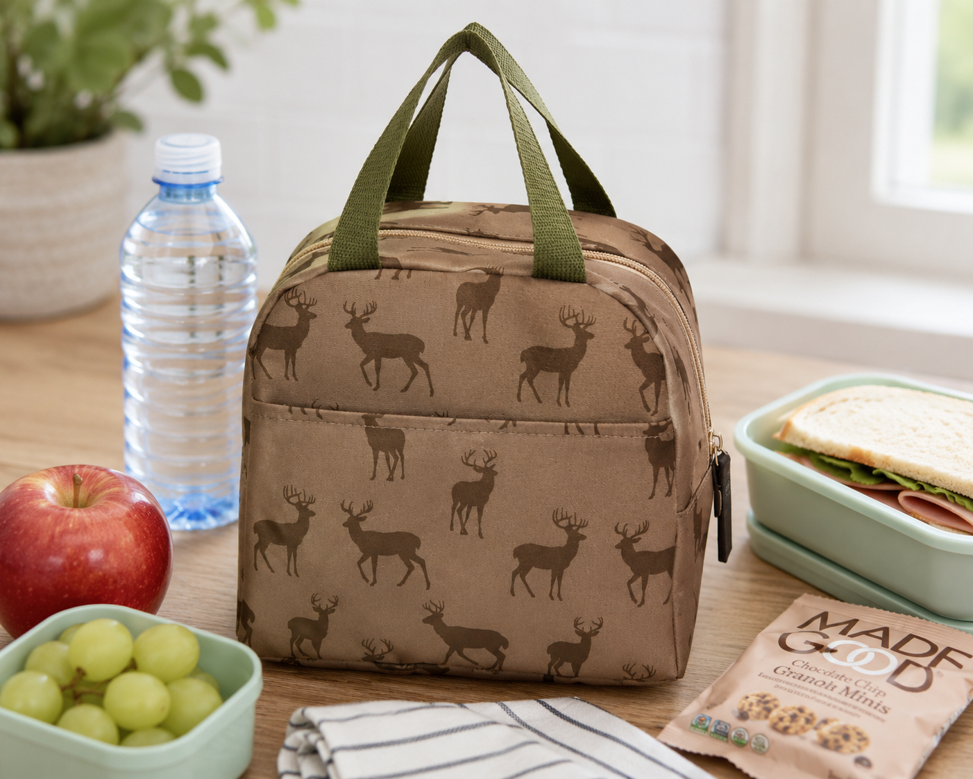 Jane Marie Kids Boys Buck Wild Deer Water Resistant School Lunch Box