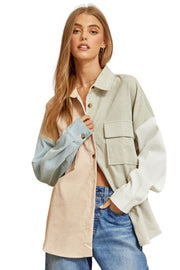 Andree by Unit Womens Colorblock Button Front Jacket