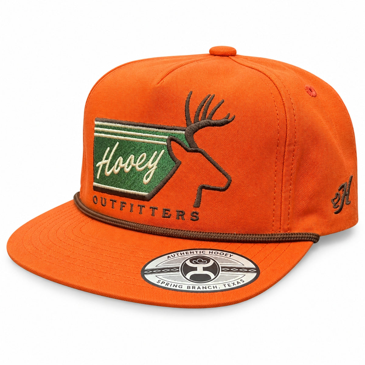 Hooey Men's Outfitters Elk Snapback Rope Hat, Burnt Orange
