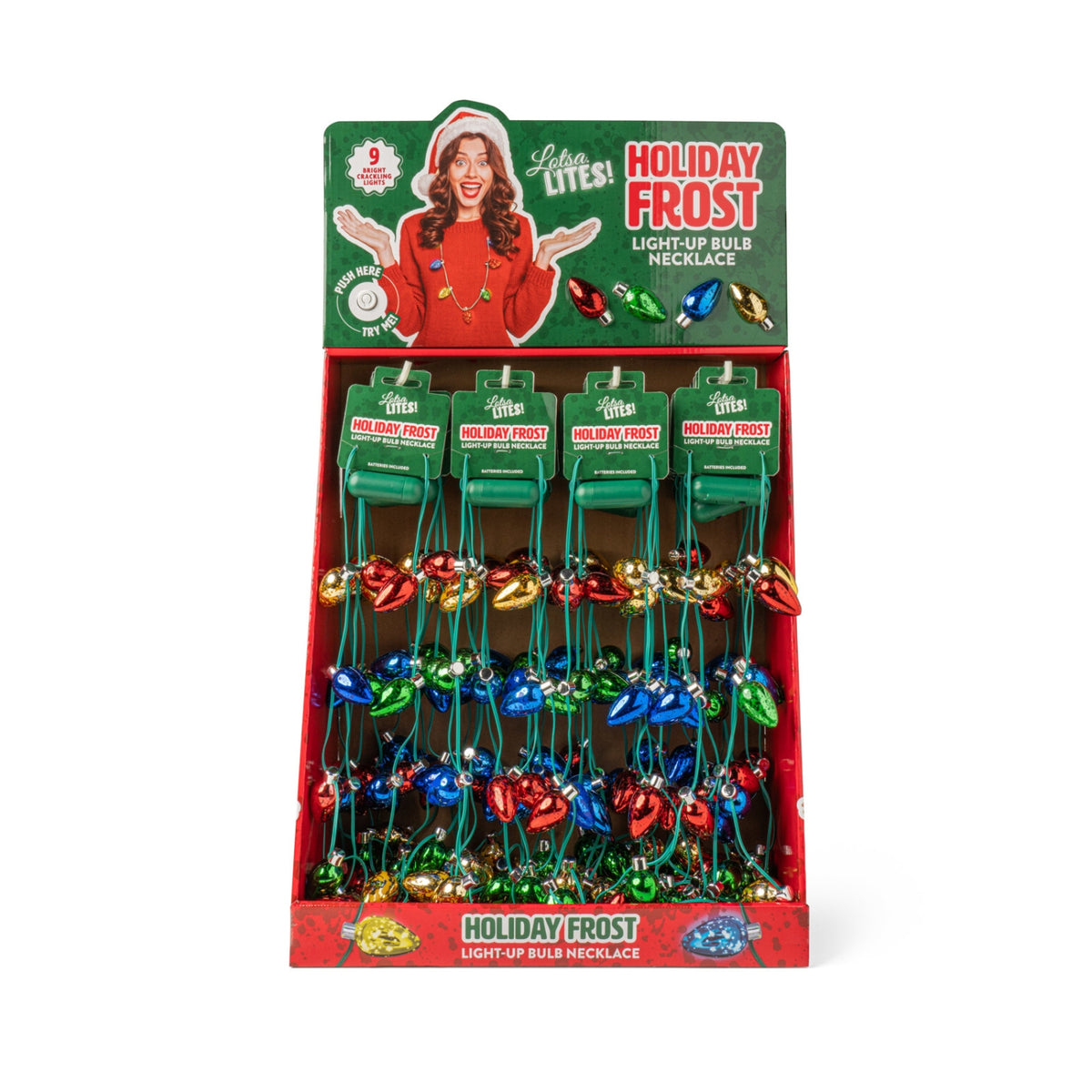 Lotsa LITES! Holiday Frost Bulb Necklace