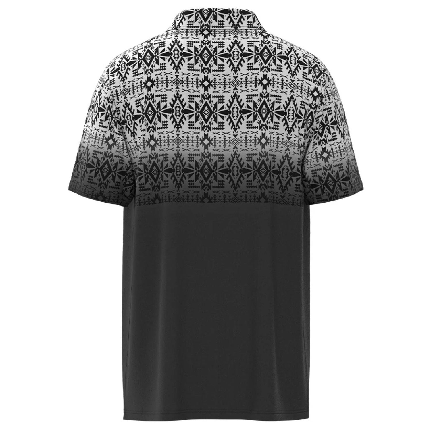 Hooey Mens The Weekender Grey with Black/White Aztec Short Sleeve Polo Shirt