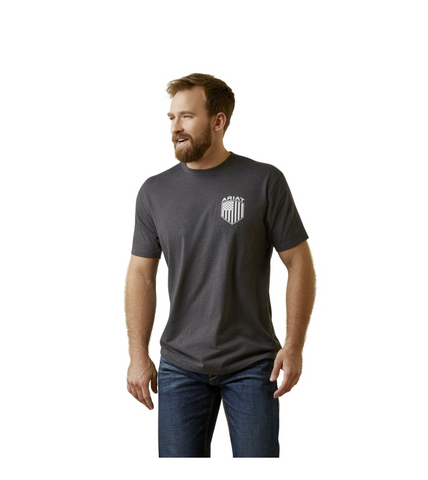 Ariat Mens Woodgrain Flag Short Sleeve T-Shirt