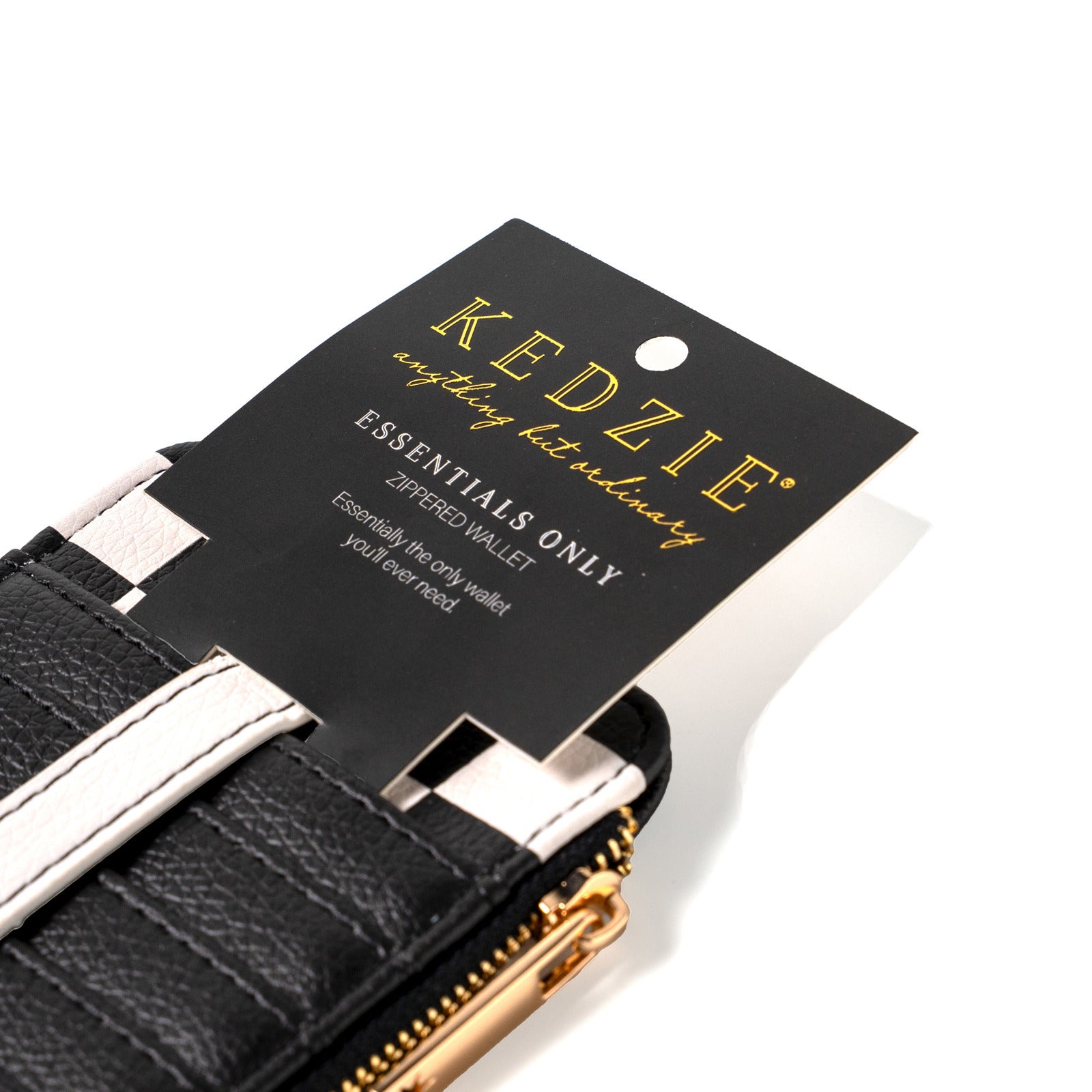 Kedzie Womens Slim Vegan Leather Essentials Only Zippered Card Wallet