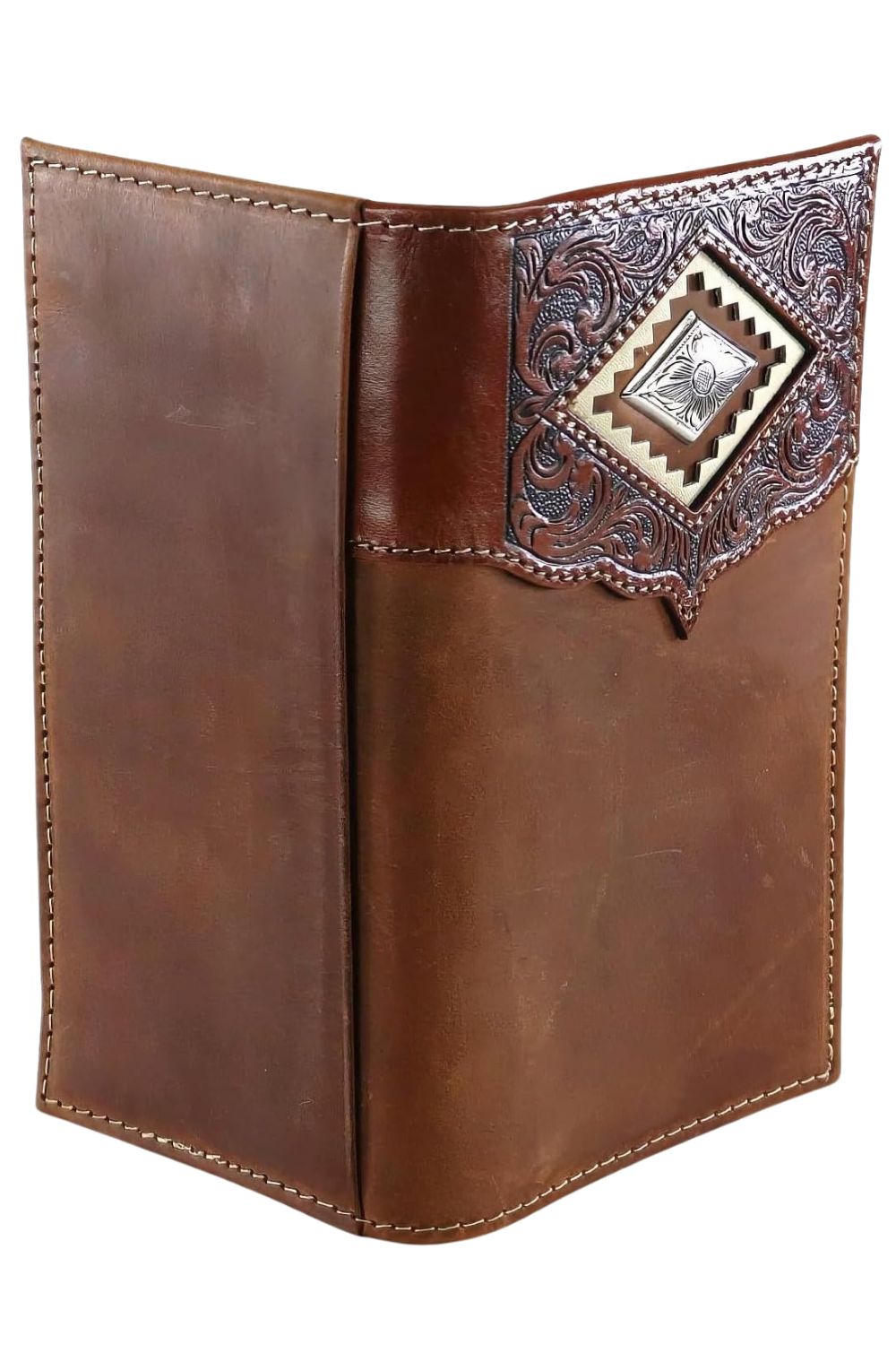 Ariat Mens Diamond Concho Embossed Leather Rodeo Checkbook Wallet