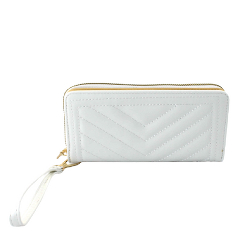 AR New York Women's Quilted Wallet Wristlet Phone Purse, White