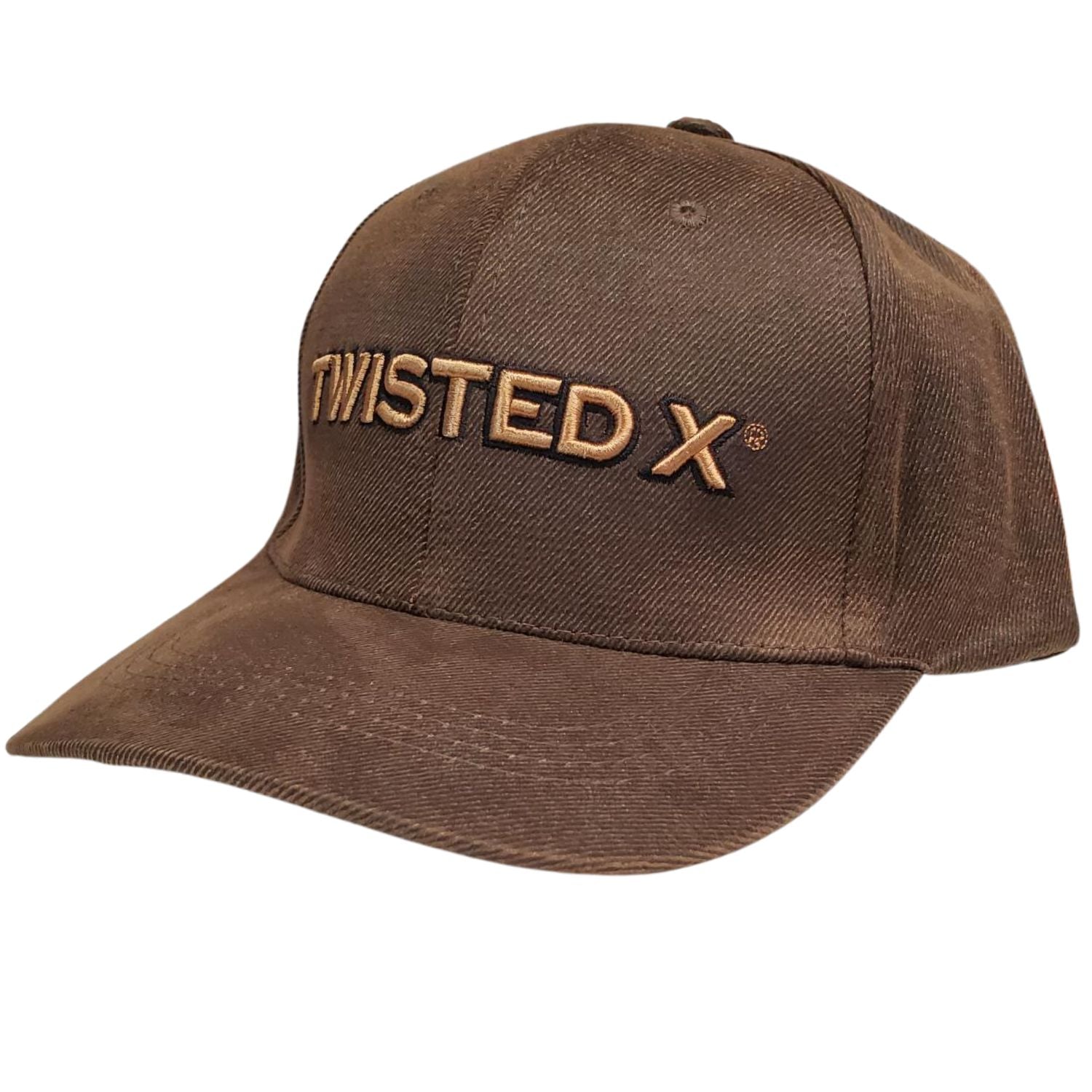 Twisted X Mens Oilskin Adjustable Strap Cap Hat (Brown)