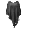 Treska Collection Womens Fringe Knit Poncho