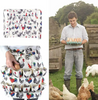 Egg Collecting Apron, Pockets for Eggs, Chicken Hen Rooster Print