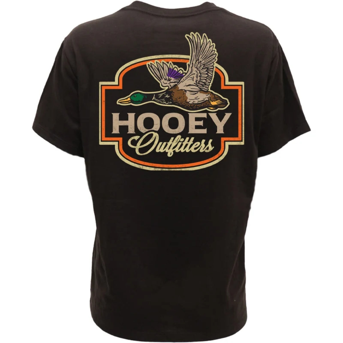 Hooey Men's Flock Shot Bird Logo Short Sleeve T-Shirt, Dark Brown