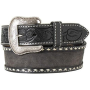 Nocona Mens Western Roughout Buck Lace Tapered Leather Belt