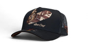Lost Calf Tribe Brown A-Frame Feather Embroidered Baseball Cap