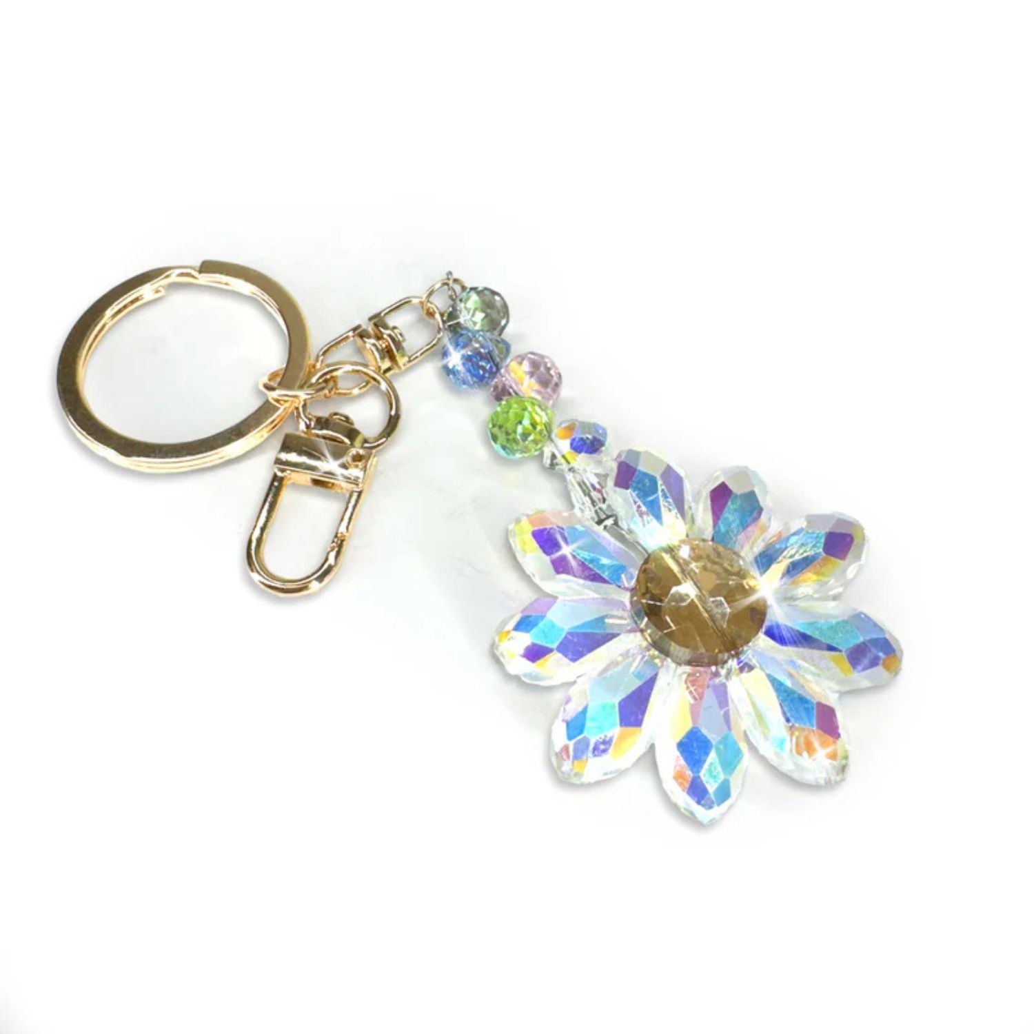 Jacqueline Kent Flower Power Crystal Daisy Purse Charm Keychain